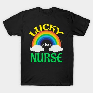 Lucky To Be A Nurse Rainbow Patrick's Day T-Shirt